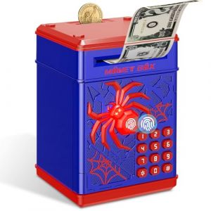 Yellcetoy Spider Tirelire pour Enfant, Tirelire Electronique Coffre Fort avec Code de Sécurité et Musique, Cadeaux de d'anniversaire et de Noël pour Garçons et Filles 3 4 5 6 7+ Ans Bleu (Gagotoy, neuf)