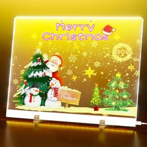 weiclianhp Tableau Acrylique Lumineux LED 30x20 cm avec 7 Couleurs Stylo – Tableau d’Écriture Transparent Essuyable avec Support, Mémo et Bloc-Notes pour Maison et Bureauv (chaungweiljiaju, neuf)