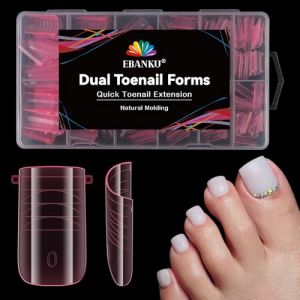 EBANKU 240PCS Poppit Ongle Kit pour Orteils, Rose Carré Capsules Popits Ongle Pédicure d'extension Kit Faux Ongles Capsules Couverture Complète Nail Tips pour Femme Fille (EU-Prominer, neuf)