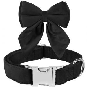 KTWSUEF Noeud Papillon Chiens, Collier pour Chien Velours, Confortable Collier Chien，Nœud Papillon Chiens Amovible et Réglable pour Mariages, Anniversaires, Festivités (ferreux, L) (hubeiguangxinwangkejiyouxiangongsi, neuf)
