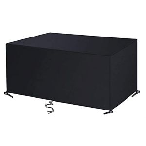 DKHLYB Housse Salon de Jardin 420D Oxford Tissu Housse de Protection pour Mobilier Housse de Table de Jardin Imperméable Bâche de Protection avec Corde et Boucle Verrouillage Noir 110x80x100cm (DKHLYB®, neuf)