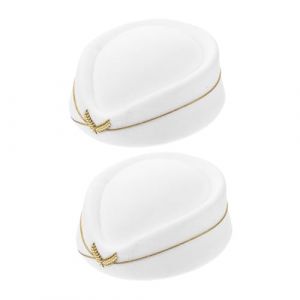 Holibanna 2pièces Chapeau De Stewardess Vintage Laine Accessoire De Costume Pour Hôtesse Air Lot Pour Halloween Et Cosplay (Qiysangi, neuf)