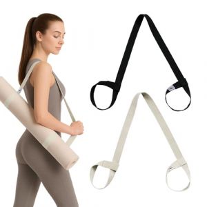 Slim Panda Sangle de transport pour tapis de yoga en coton - Sangle de transport réglable pour toutes les tailles de tapis de yoga - Sangle élastique pour pilates, étirement et fitness (tapis de yoga (Slim Panda Sports, neuf)