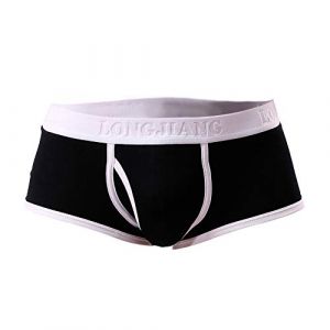 Boxer Hommes Briefs Pyjama Slip sous-V&ecirc;Tements Sexy Push Up Gay Ouvert Dim Lot Coton Long Transparent Eminence Taille Haute Basse Bikini Sport Pulse Filet Elephant Underpants T-Back Underwear Shorts (xiaodanshangdian, neuf)