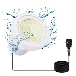 KWODE &Eacute;clairage LED Sous-Marin pour Piscine Ext&eacute;rieure - Cadre Blanc Froid 12W avec T&eacute;l&eacute;commande - 12V IP68 &Eacute;tanche avec C&acirc;ble de 7m (HYIBE-EU, neuf)