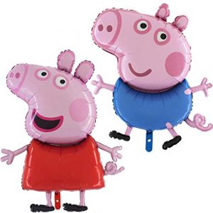 Lot de 2 ballons Peppa Pig et Schorsch - Pour décoration d'anniversaire à l'hélium - Décoration d'anniversaire (242Yaozhiboshop, neuf)