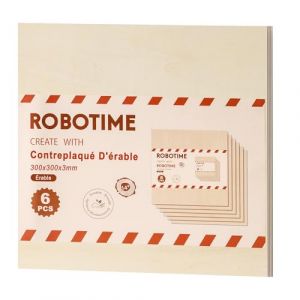ROBOTIME Contreplaqu&eacute; En &Eacute;rable, 6 Pi&egrave;ces 300x300x3mm, Planche Bois Brut Placages, Panneau Feuille D&eacute;coupe Laser, Id&eacute;al Pour Peinture, Pyrogravure, Bricolage Fabrication De Maquettes (Global Premier Collections, neuf)
