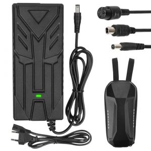 HPGAAVD 42V 2A Chargeur Trotinette Electrique,Chargeur Trottinette Xiaomi/Ninebot,36V Chargeur Universel Batterie Lithium avec 3 Connecteurs，Chargeur Rapide pour Hoverboard+2L Sac Etanche (HPGAAVD, neuf)