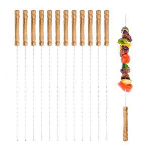 Pique Brochette Inox,Brochettes &agrave; Viande en Acier Inoxydable,Brochettes pour Barbecue,Pic a Brochette en M&eacute;tal,Brochette R&eacute;utilisables,Utilis&eacute; pour le barbecue en plein air,La viande,Les l&eacute;gumes (ISUJ1JUSI, neuf)