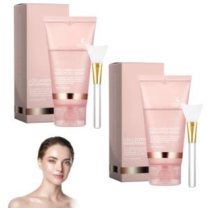 Collagen Night Wrapping Mask,Collagen Overnight Wrapping Peel Off Facial Mask Pack,75g Collagene Night Mask,Skin Care Collagen Night Wrapping Mask,Biodance Mask Collagen,Masque Collagene Visage,2 PCS (UPPCY, neuf)