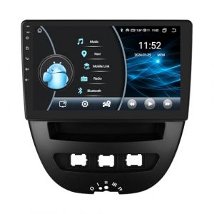 Ossuret Autoradio Android 13 pour Peugeot 107 Toyota Aygo Citroen C1 (2005-2014), 8 c&oelig;urs 4G+64G GPS Navi 10.1 Pouces avec &eacute;cran Tactile QLED sans Fil CarPlay Android Auto Bluetooth SWC 4G LTE RDS DSP (Hitour Tech, neuf)