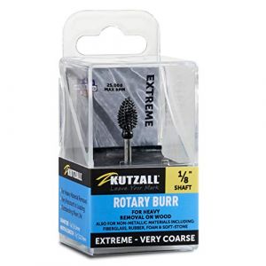 Kutzall Fraise Rotative Flamme Extreme, Axe 1&frasl;8", Tr&egrave;s Grossi&egrave;re - Accessoires pour Dremel, Foredom, Milwaukee. Carbure de Tungst&egrave;ne Abrasif, 6.3mm Dia. X 12.7mm de Longueur FLX-14-EC (Kutzall Tools, neuf)