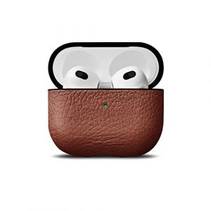 WOOLNUT &Eacute;tui de protection en cuir pour AirPods 3 Gen - Marron cognac - &Eacute;tui de protection en cuir de qualit&eacute; sup&eacute;rieure pour Apple AirPods 3 g&eacute;n&eacute;ration - &Eacute;tui de protection et &eacute;l&eacute;gant pour vos (WOOLNUT, neuf)