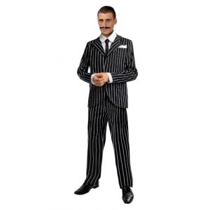 Funidelia D&eacute;guisement de gangster noir ann&eacute;es 20 pour homme, Veste avec foulard, pantalon et plastron avec cravate int&eacute;gr&eacute;e, Cabaret - Tenue pour adultes pour f&ecirc;tes, Carnaval et Halloween - Taille XL (Funidelia FR-BE-LU, neuf)