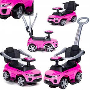 COIL Voiture antid&eacute;rapante &agrave; partir de 1 an avec barre coulissante 614 W &ndash; Voiture pour b&eacute;b&eacute; pour enfants &ndash; Design 3 en 1 &ndash; Accessoires Bobby Car &ndash; V&eacute;hicule antid&eacute;rapant &ndash; Bobby Car avec barre de (Seleo GmbH, neuf)