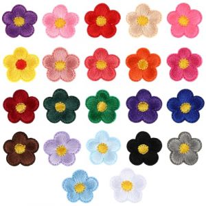 TIESOME Lot De 22 Ecusson A Coudre Coudiere A Coudre Tissu Thermocollant Patch Thermocollant Ecusson Thermocollant Patch Thermocollant Vetement Patchs Brodés À Coudre Pour Jeans Et Vestes 22 Couleurs (JiangLL, neuf)