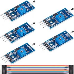 Youmile Lot de 5 modules de thermistance numérique haute sensibilité NTC Module de capteur de thermistance thermique 4 fils avec câble DuPont pour kit de bricolage pour Arduino MCU Robot (YoumileDirect, neuf)