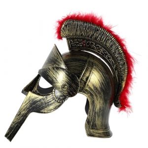 IMIKEYA Casque Romain en Plastique L&eacute;ger pour Homme Chapeau de Soldat Romain Rouge Petite Cr&ecirc;te Accessoire D&eacute;guisement pour F&ecirc;te Cosplay et Halloween (Elsy Abbas, neuf)