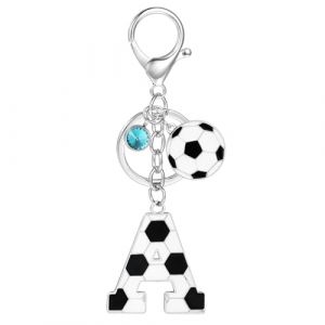 MWOOT Porte Cl&eacute; Football avec Lettre Initiale, Porte Clef Alphabet avec Pendentif Football pour Amoureux du Football, Cadeau de Football Charme de Porte Cl&eacute;s pour Cl&eacute; de Voiture Sac &agrave; Dos D&eacute;cor(A) (Sopdy-eu, neuf)