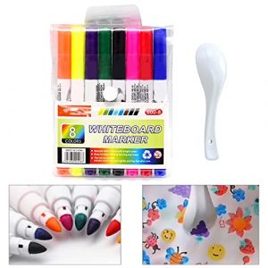Stylo Magique pour Peinture à L'eau, 8 Marqueur Flottant à L'eau, Stylo à Gribouiller avec Cuillère, Marqueur Tableau Blanc Effacable, pour Gribouiller, Dessiner, écrire, Tableau Blanc (MEIQIONGSHAO LIMITED, neuf)
