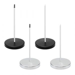 4 Pi&egrave;ces Pique-Note En M&eacute;tal, Porte M&eacute;mo pour Factures, Facture Aiguille avec Rond Support Base, Pique Ticket de Caisse, Receipt Spike pour Restaurant Cuisine Bureau H&ocirc;tel, 2 x Argent 2 x Noir (TuXingMeiLing, neuf)