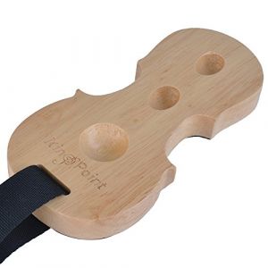 Bouchon d’arrêt / cale-pique KingPoint pour violoncelle - Bois massif - Butée antidérapante - Soutien - Support à 3 trous - En forme de violoncelle bois naturel (KingPoint, neuf)