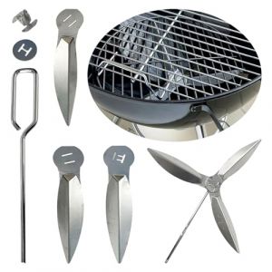 luolety Kit de Nettoyage One Touch de 57 cm, 2 grilles pour Weber Barbecue 90992 3618 7443 307443 307408 90719 Charcoal Kettle 7444 Kit de Nettoyage One Touch (divinge, neuf)