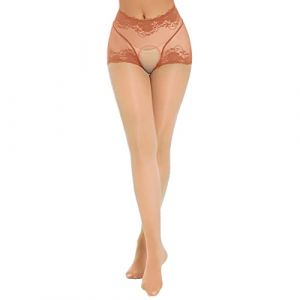 Bas Femme Collant Opaque Noir Vetement Hiver Chaussettes Et Collants Resille Chair Danse Mode De Contention Ouvert Sexy Érotique Pute sans Pied Grande Taille Autofixants Autofixant,Café-A (aodsko, neuf)