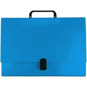 Netuno 1 mallette bleue avec poignée A4 dos 9 cm mallette scolaire en carton valisette avec poignée porte-documents avec poignée porte-documents portable pour transport de documents bureau école (netuno, neuf)