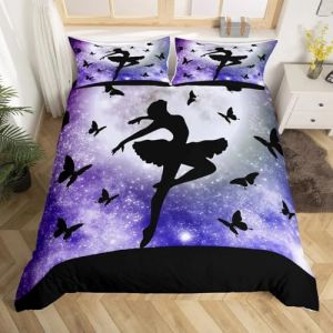 ZZTBQ Filles Papillon Fée Housse de Couette pour Chambre d'enfant 1 Personne 90x190/65x65 (2 Piece) Lit Enfant Noir Fille Papillon Parure de lit pour Lit Enfant (ZZTBQ, neuf)