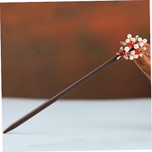 Mipcase Baguette Cheveux Bois avec et Agate Accessoire Cheveux Chinois Vintage Épingle de Style Ancien Bijoux Tête Oriental Élégant pour Mariage et Femme (andy wang, neuf)