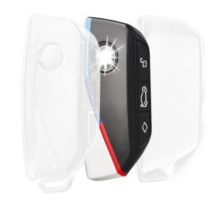 OFF WE GO Etui Cles Coque Clé Étui Clés pour BMW X1 X4M X5 X6 X7 2er 3er 5er 7er iX/i4/i7 XM Boitier Clé de Voiture Porte Clé Voiture Clé à Télécommande, Blanc (OFF WE GO, neuf)