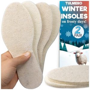 Lot de 2 paires de semelles intérieures en feutre de laine - Semelles chaudes et confortables - Semelles d'hiver pour chaussures, semelles en feutre pour chaussures, semelles chauffantes pour homme et (Simon78000, neuf)