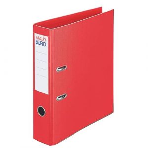 Classeurs à levier plastifiés Maxiburo couleurs classiques - dos 7,5 cm (Rouge) (Maxiburo, neuf)