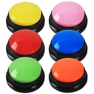 6 pi&egrave;ces Buzzer Enregistrable,Bouton Enregistreur avec Enregistrement de 30 Secondes Buzzer Sonore,Bouton Chien et Chats Communication pour L'entra&icirc;nement et Les Jeux d'animaux de Compagnie (6) (STORE FABIO GIACOMO S.R.L., neuf)