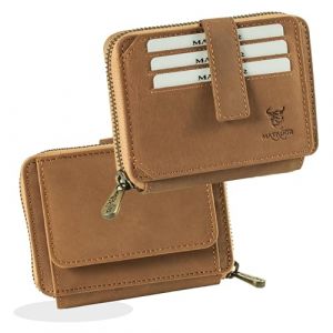 MATADOR Portefeuille Homme Fermeture &Eacute;clair Cuir #Grenade NEXTGEN avec Noble Bo&icirc;te Cadeau, Luxe RFID Portefeuille Homme Zipp&eacute;, Porte Carte avec de Nombreux Compartiments &agrave; Cartes en Marron Clair (MATADOR LEDER "The German Brand", neuf)