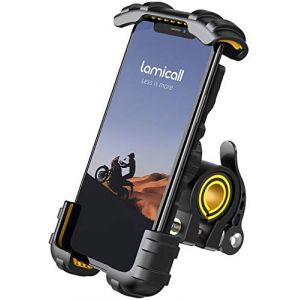 Lamicall Support Téléphone Vélo, Support Téléphone Moto - 360° Support Guidonavec Rotation pour iPhone 15 14 13 12 11 Pro Max Plus Mini XS XR X 8, Samsung, Huawei, 4.7-6.8 Pouces Smartphones - Jaune (LamicallDirect, neuf)