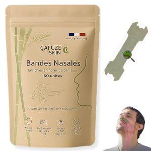 Cafuze 60 Bandes Nasales Anti Ronflement | Bandelettes Nasales Sommeil R&eacute;parateur | Strip Nasal Sport & Nuit | Patch Nez Respiration Am&eacute;lior&eacute;e | &Eacute;carteur Nasal Confort | Fibre de Bambou Nez bouch&eacute; (CaFuze, neuf)