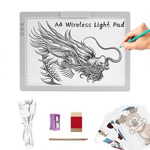 TOHETO A4 Rechargeable Tablette Lumineuse Diamond Painting avec Support Innovant et clip supérieur,Table Lumineuse Dessin, Uminosité Réglable Tableau Tumineux, LED Tables à Dessin Lumineuse (Gris) (TOHETO FR, neuf)