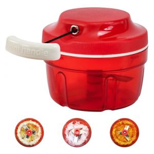 FuxFuis Hachoir &agrave; Oignons, Coupe-L&eacute;gumes Manuel 3 Lames Hachoir &agrave; L&eacute;gumes Coupe Oignon Mini Hachoir Manuel &agrave; Ficelle avec Cordon de Serrage Hachoir Ail Persil pour Viande Fruits &Eacute;pices Noix (CRED&Iacute;VEL E CRUCIAL - UNIPESSOAL LDA, neuf)