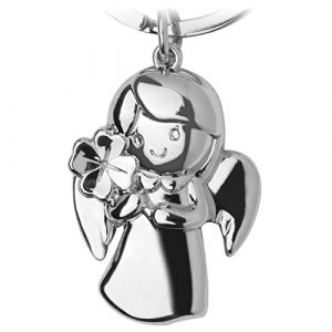 Porte-CléS Ange Gardien, Pendentif Ange TrèFle à Quatre Feuilles En MéTal, Votre Partenaire De Voiture, Pendentif Porte-Bonheur, Cadeau Permis De Conduire Voiture, Alliage De Zinc, Chromé Brillant (Legezon, neuf)