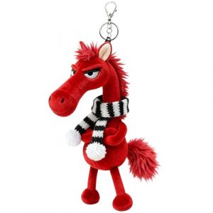 Porte-cl&eacute;s en peluche, porte-cl&eacute;s doux, pendentif cheval, accessoire en peluche avec anneau en m&eacute;tal, bijou de sac avec crochet durable, accessoire cl&eacute; pour adolescents, mari, fils, fille, (ChunMeiMart, neuf)