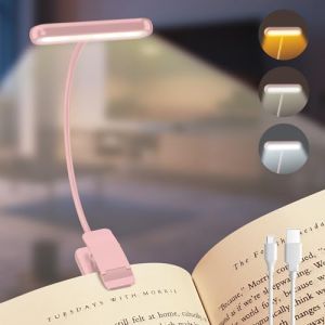 iFalarila Lampe de Lecture Rechargeable avec C&acirc;ble de Type-C, Liseuse Lampe Clip [3 Couleurs et 10 Luminosit&eacute;s] Mini Veilleuse Flexible &agrave; col de Cygne et &agrave; Pince pour Les Enfants (Jingzhaotech-FR, neuf)