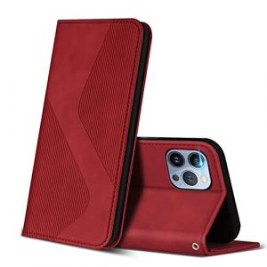 ZONNAVI Coque pour iPhone 13 Pro, Premium &Eacute;tui Housse en Cuir de Protection avec [Emplacements Cartes] [Magnetique], Clapet Folio Portefeuille pour iPhone 13 Pro (Rouge) (ZONNAVI, neuf)