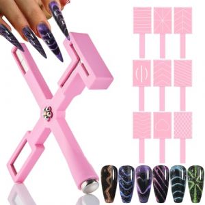 GZMAYUEN Lot de 10 outils Ensemble d'aimants à ongles, aimant œil de chat pour ongles, Rose aimant multifonctionnel 5 en 1, 9Pcs Chat Oeil Ongle Aimant BâTon, stylo magnétique (Elegant_lady, neuf)