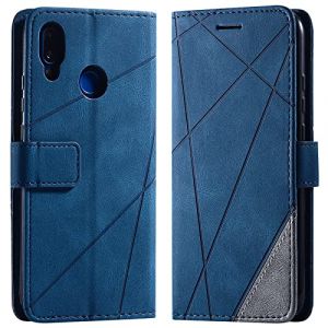 Vankii Coque pour Huawei P20 Lite, Rabat Portefeuille de Protection Cuir PU Etui, Slim Silicone TPU Bumper Magn&eacute;tique Housse, Flip Porte Cartes avec Fonction Support Cover Antichoc Case (Bleu) (Vankii EU Store, neuf)