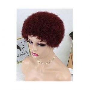 Perruques avant en dentelle cheveux humains Perruques Afro Boucl&eacute;es, Perruques Courtes Brunes, Perruques Pixie Blondes Boucl&eacute;es, Cheveux Humains, Fabriqu&eacute;es &agrave; la Machine Perruques pour femmes(99j Colo (qingang2024-10, neuf)