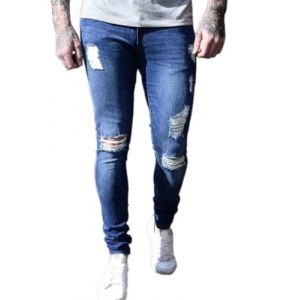 Oanviso Homme Jean Troué Mode Skinny Slim Fit Pantalon Denim Styles Déchiré Sport Trousers avec Fermeture Éclair Casual Pants Trekking Outdoor Cargo Vintage F Bleu Foncé M (Osheoiso Inc., neuf)