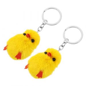 Milisten 2 Pièces Porte-clés Petit Canard Jaune Porte-clés Mignon Porte-clés en Peluche décoratif Bourse Accessoires Pendentif Petit Canard breloque de Sac à Main Acier Inoxydable (Suienny, neuf)
