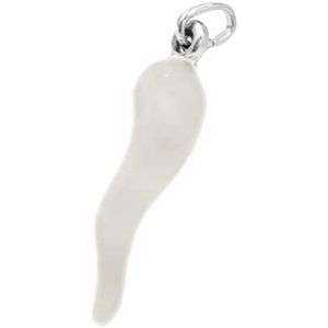 Gold Gala Pendentif Corne Porte-bonheur en Argent 925, Pendentif Corne Napolitaine pour Colliers et Bracelets (3 cm, Blanc) (Gold Gala, neuf)